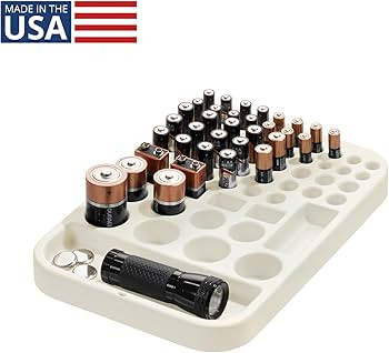 iDesign Recycled Plastic Divided Battery Organizer Insert, 7.6" x 11.1" x 1", Coconut | Amazon (US)