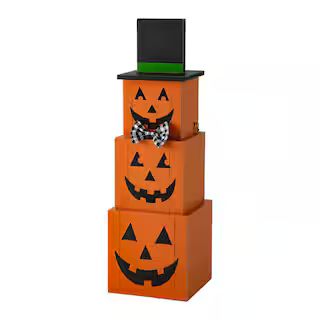 Glitzhome® 36" Double Sided Stacked Pumpkins Halloween Porch Decor | Michaels | Michaels Stores