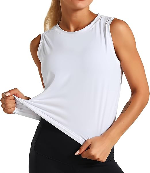 Dragon Fit Womens Ice Silk Workout Tank Tops Sleeveless Cropped Yoga Shirt for Running Gym Summer | Amazon (US)