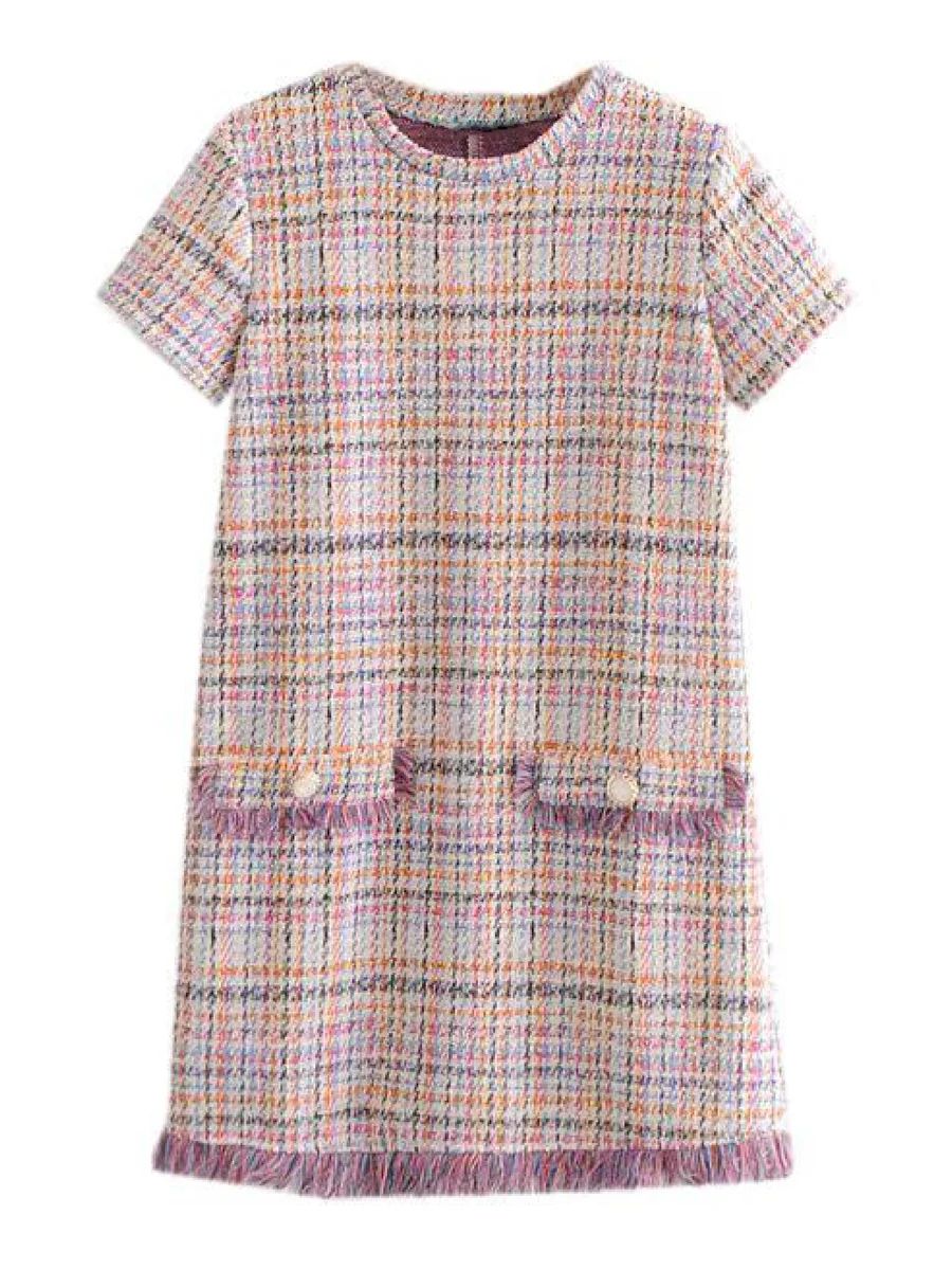 'Sonia' Short Sleeve Tweed Mini Dress | Goodnight Macaroon