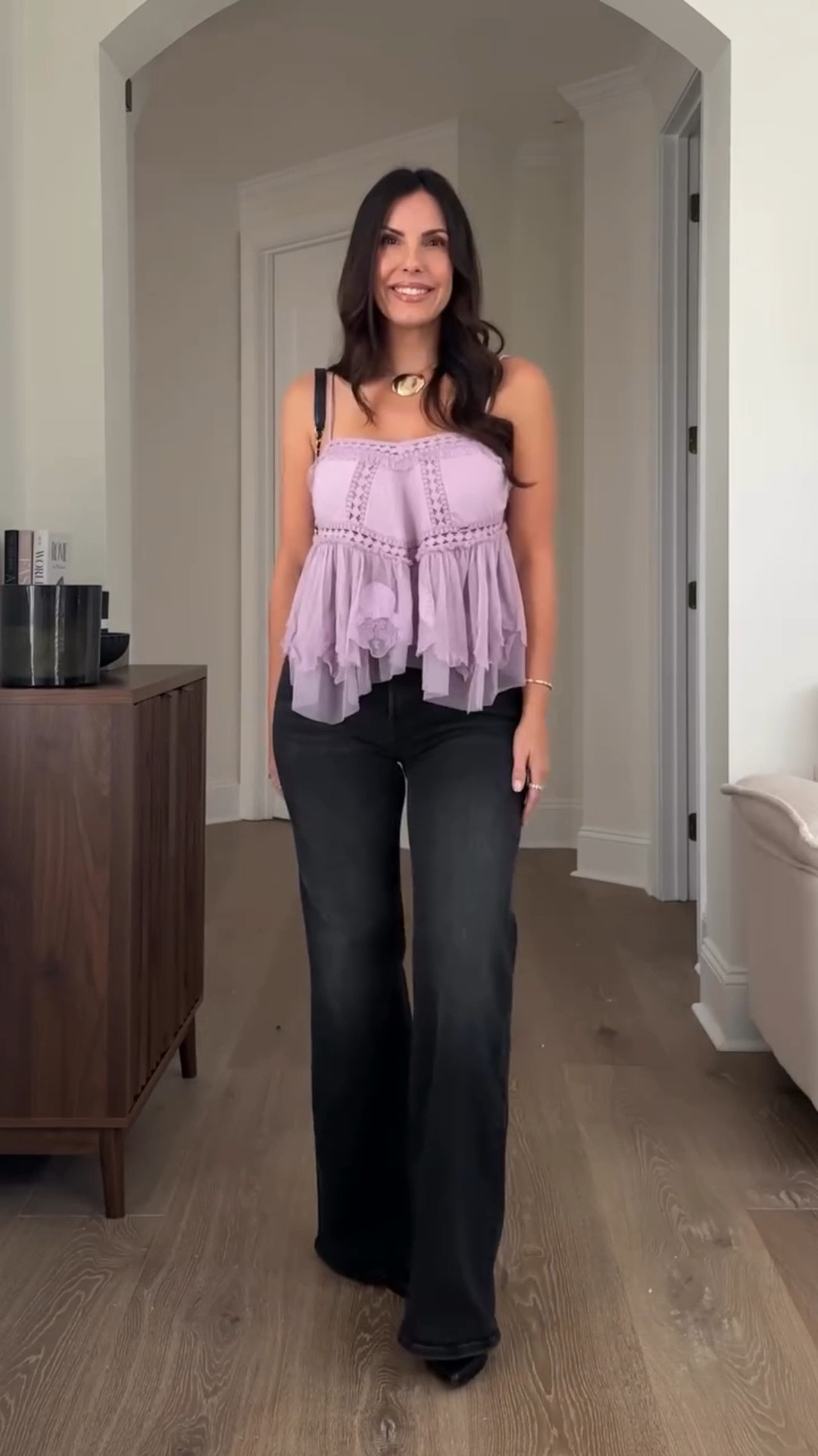 This top is gorgeous and so easy to layer. 
Top: wearing xs 
Jeans: wearing a 26 

#LTKdayinmylife #LTKootd #LTKgrwm