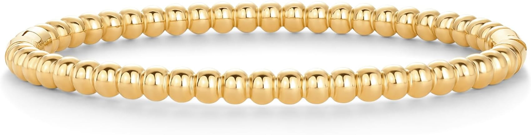 PAVOI 14K Gold Plated Waterproof Bangle Bracelets for Women | Stainless Steel Faceted Hammered Ba... | Amazon (US)