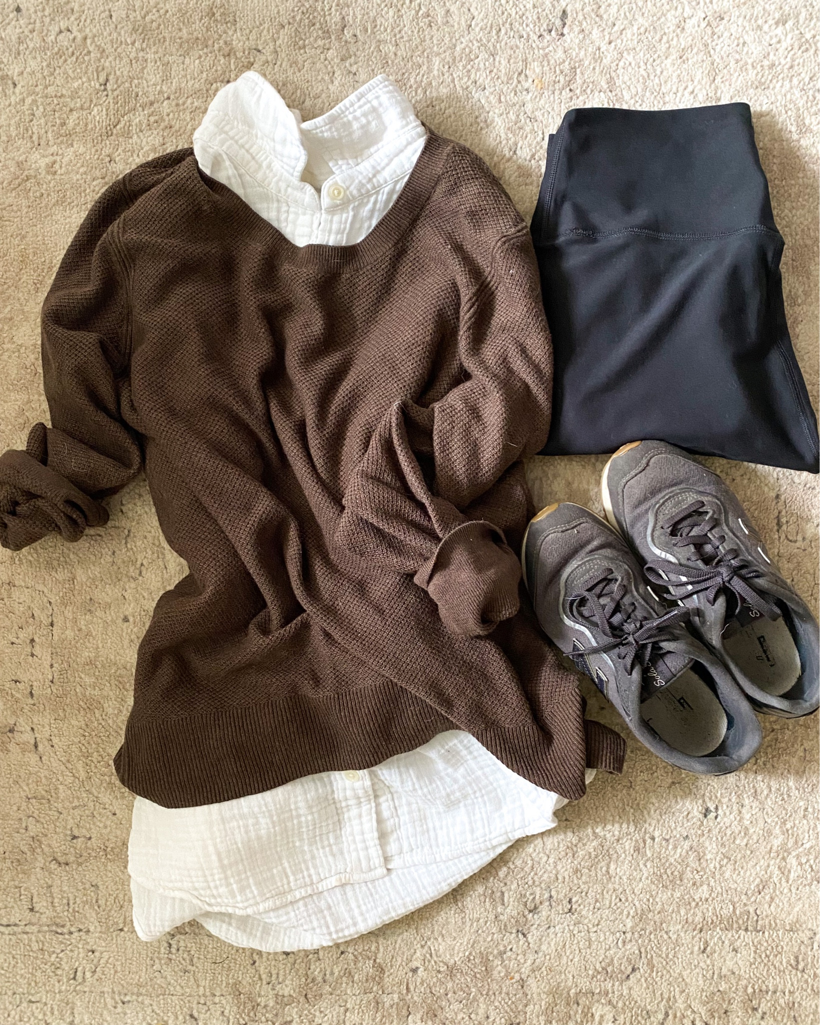 Easy mom outfit- layered up for fall! 
Fall capsule. Easy fall outfit. Brown and black outfit. Classic outfit for fall. Neutral outfit 

#LTKsalealert #LTKfindsunder50 #LTKstyletip