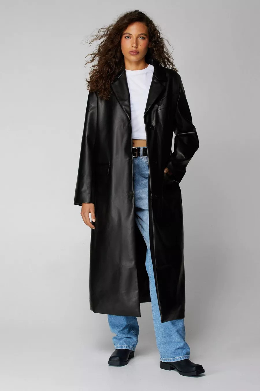 Faux Leather Duster Coat | Nasty Gal US