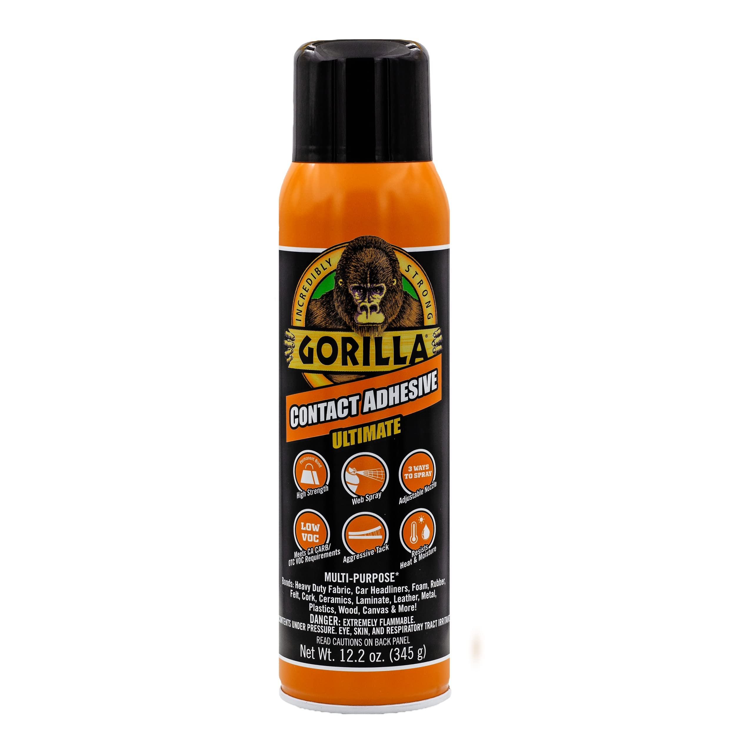 Gorilla Contact Adhesive Ultimate, 12.2oz Web Spray Adhesive, White, (Pack of 1) | Amazon (US)