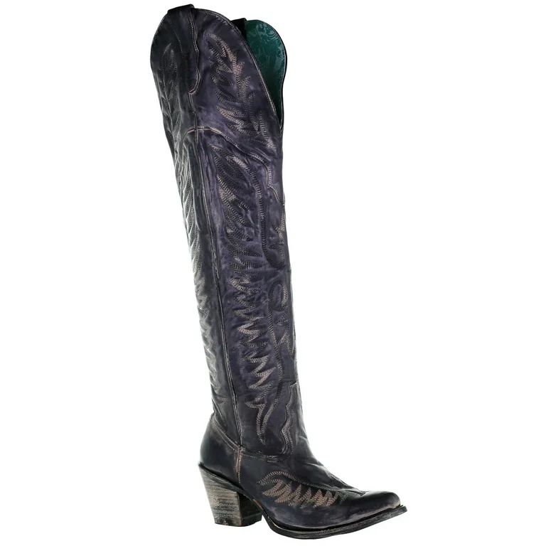 Corral Women's Embroidery Tall Western Boot Pointed Toe Black 8 1/2 M  US - Walmart.com | Walmart (US)