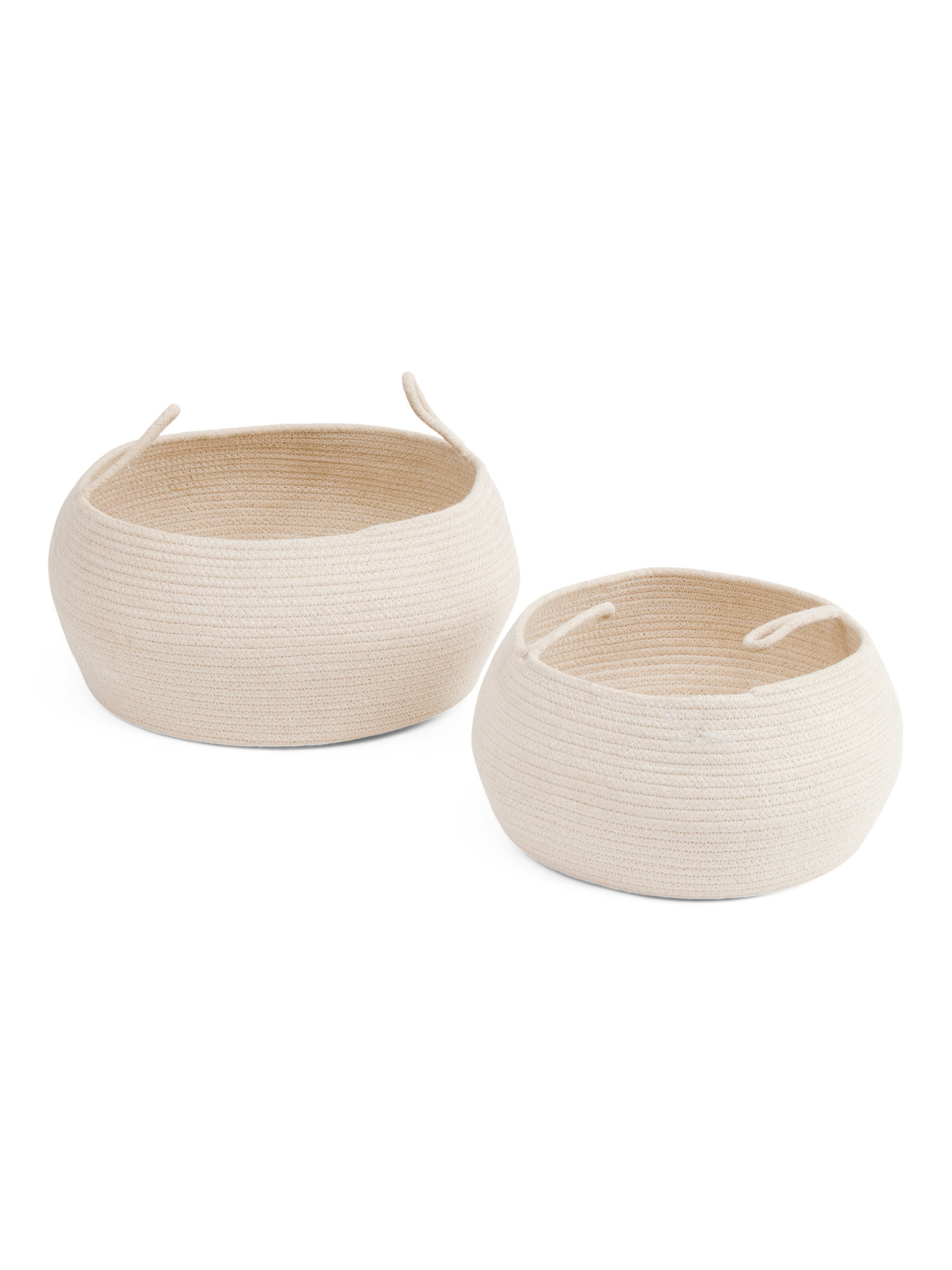 2pk Cotton Woven Baskets With Handles | TJ Maxx