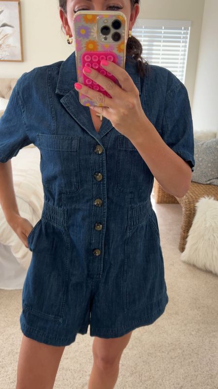 $28 Walmart denim romper that would be perfect for country concerts! I did order a medium and it’s way too big. I needed to stick with my true size small and I would definitely say your between sizes to go down. I’m going to re-order it in my true size small and I will share it when it comes in, but I wanted to share it before it sells out because it is such a good quality piece. It feels like it would be madewell. #walmartfashion 

#LTKStyleTip #LTKFindsUnder50 #LTKSeasonal