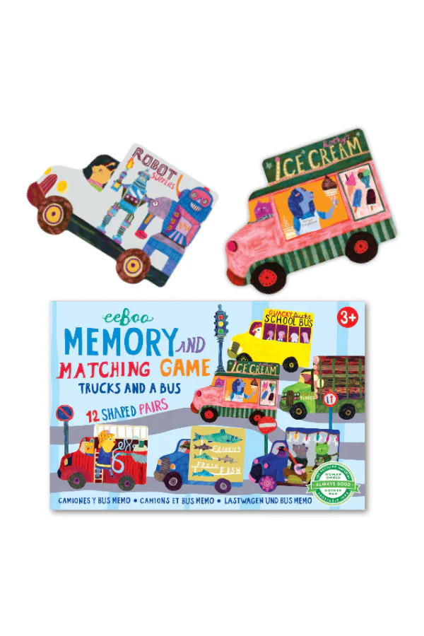 Trucks and a Bus Little Matching Game | The Frilly Frog