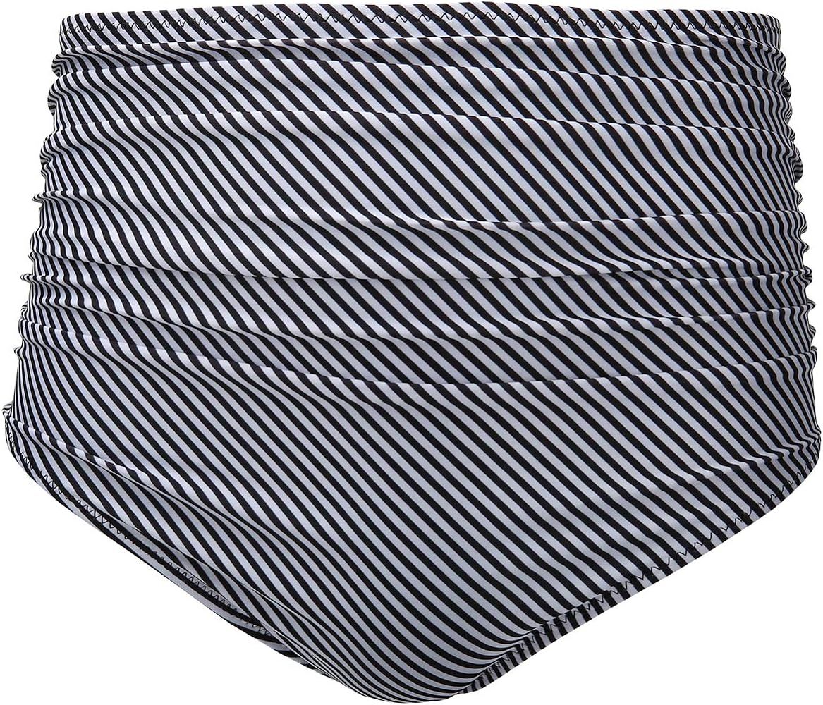 Tempt Me Women High Waisted Bikini Bottom Retro Ruched Swim Short Shirred Tankinis Brief | Amazon (US)