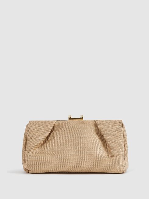 Reiss Natural Madison Woven Clutch Bag | Reiss UK