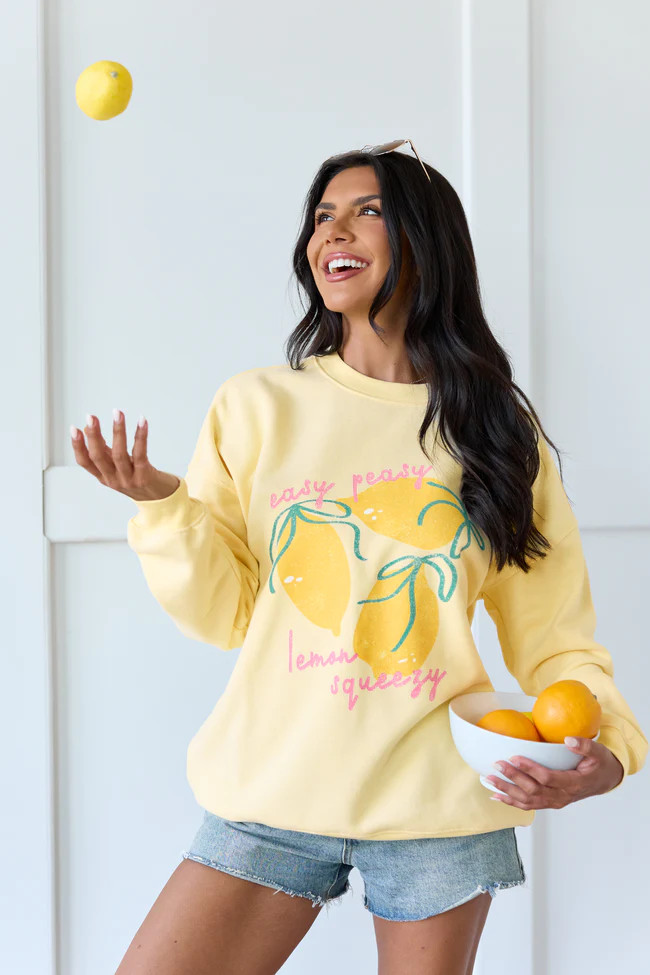Easy Peasy Yellow Graphic Sweatshirt | Pink Lily