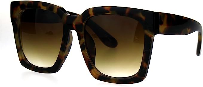 SUPER Oversized Square Sunglasses Womens Modern Hipster Fashion Shades | Amazon (US)