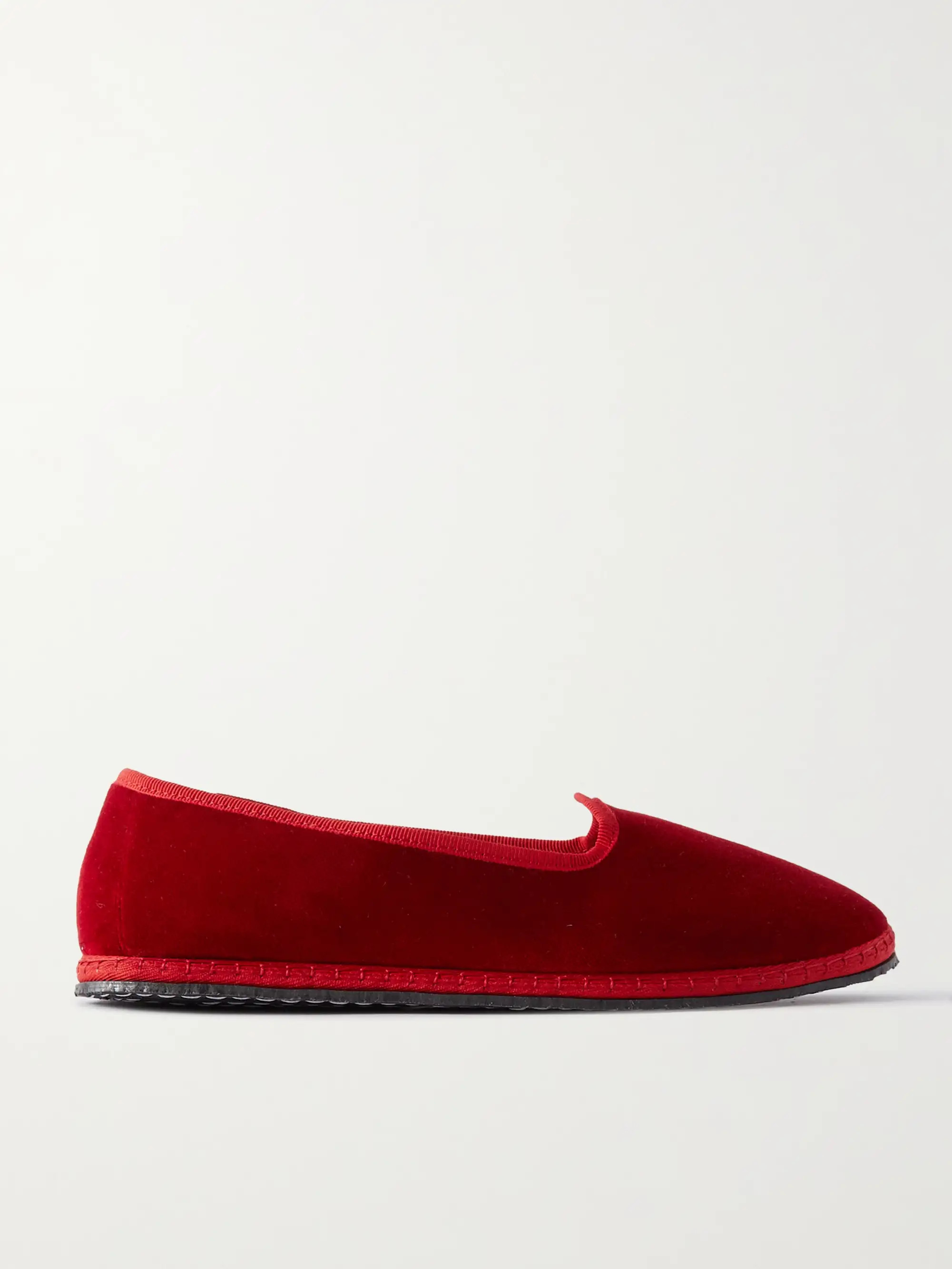 Furlane grosgrain-trimmed velvet slippers | NET-A-PORTER (US)
