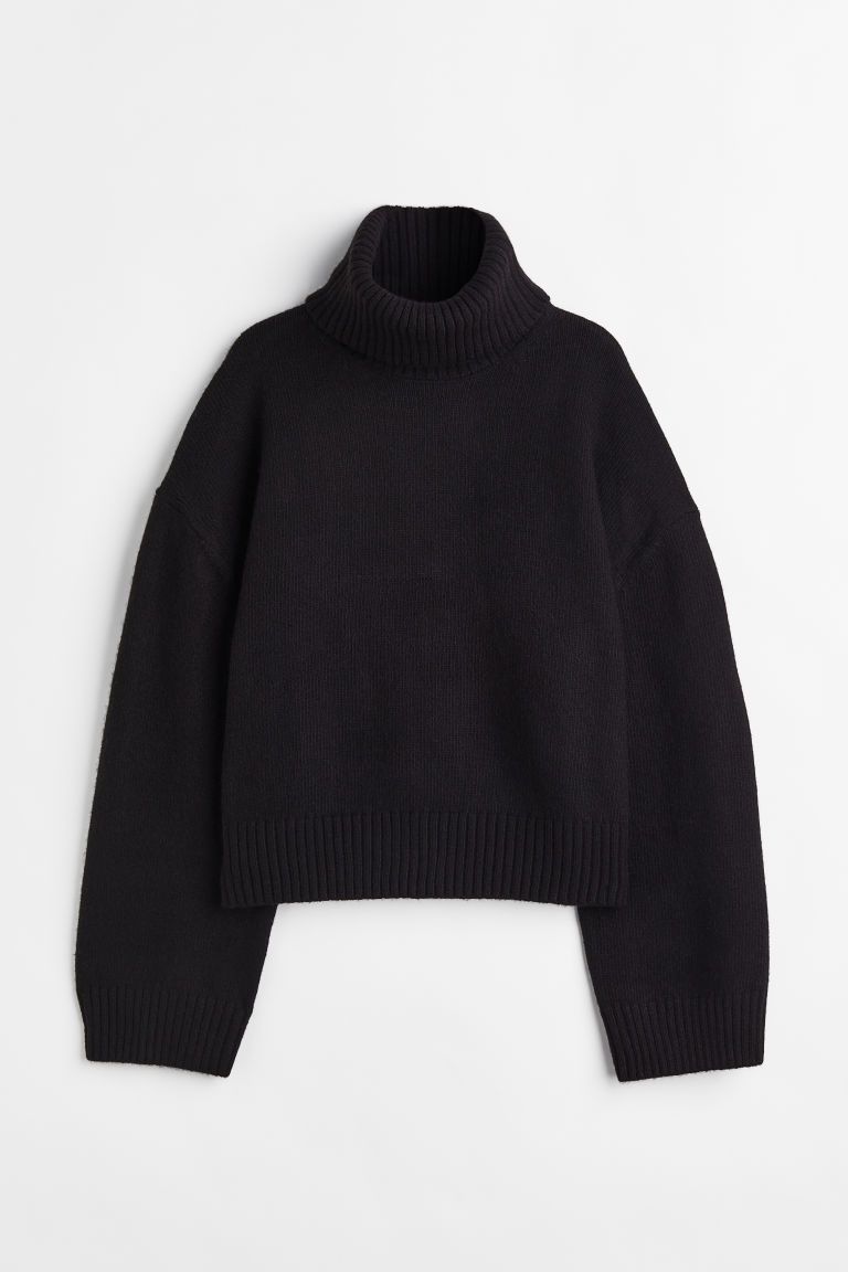 H & M - Oversized Turtleneck Sweater - Black | H&M (US)