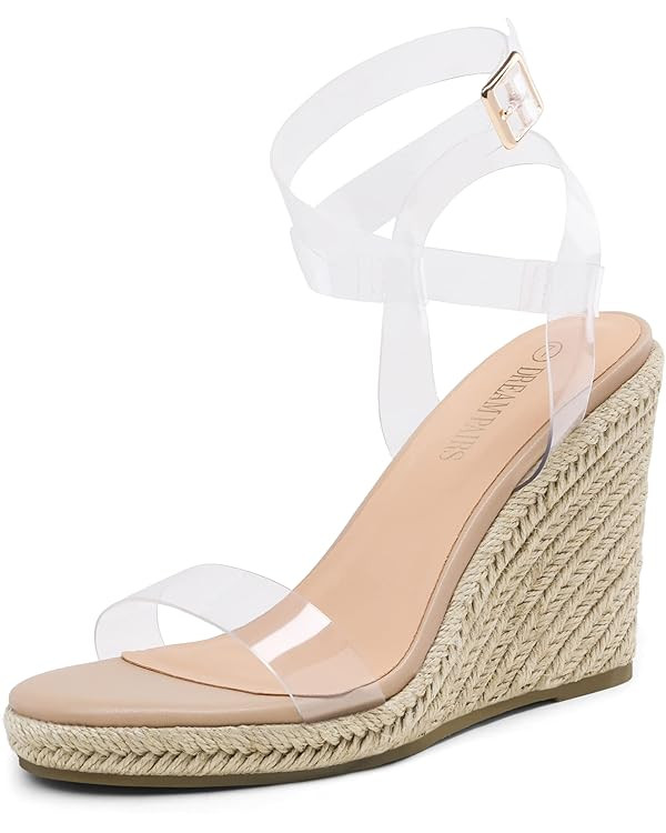 DREAM PAIRS Womens Open Toe Espadrilles Dressy Platform Sandals Buckle Ankle Strap Stylish Wedges... | Amazon (US)
