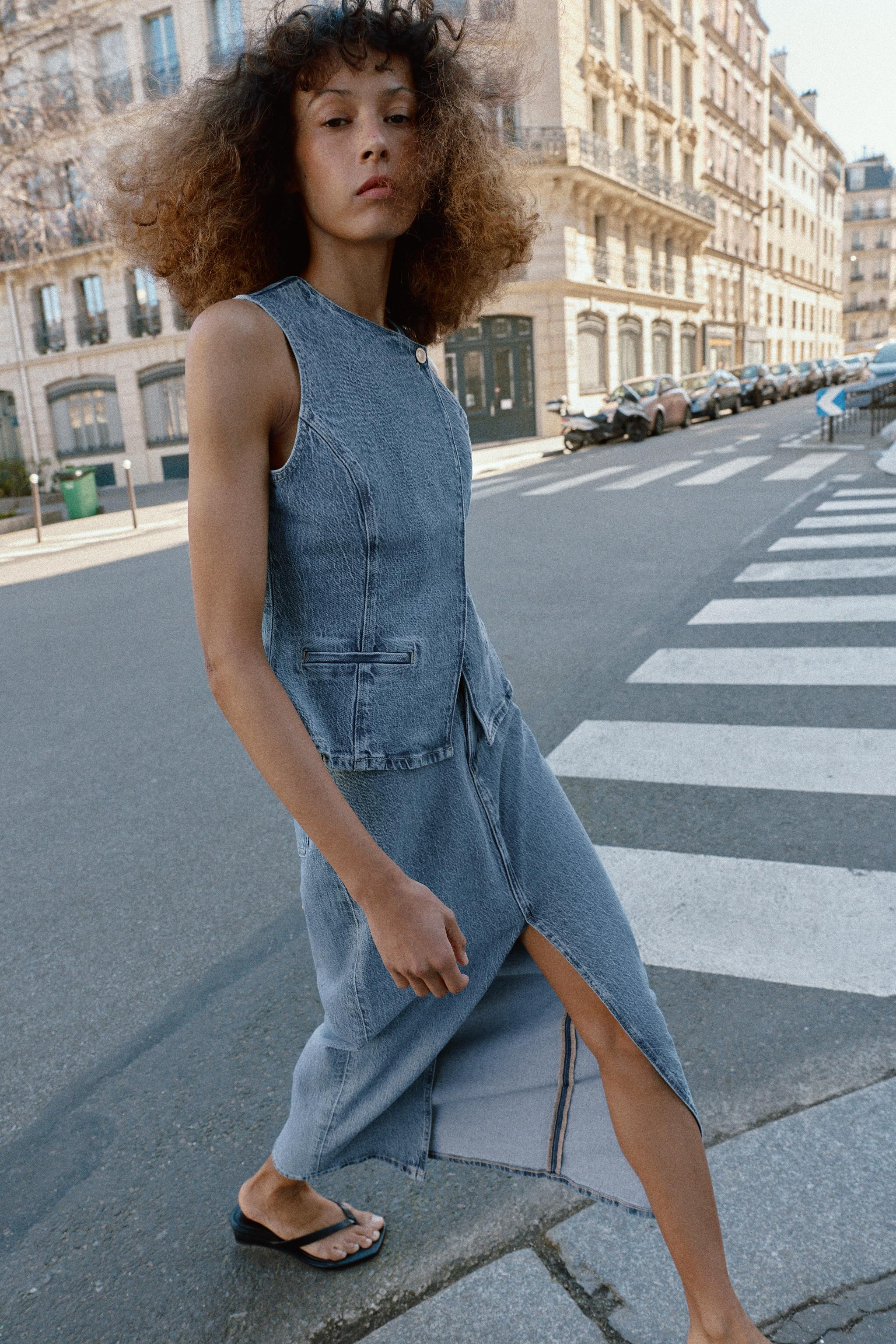 Z1975 DENIM WRAP VEST | Zara US