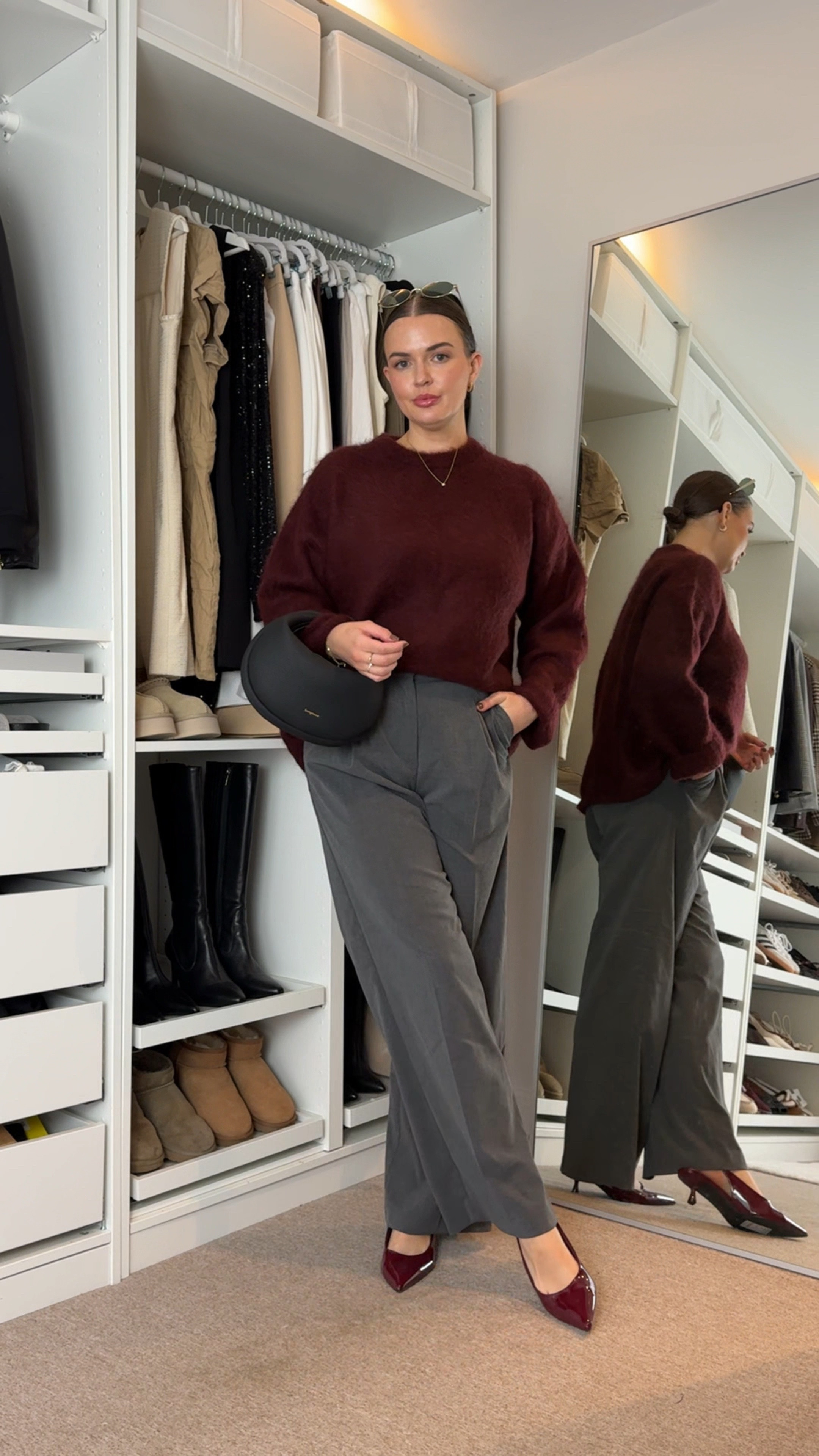 Burgundy & grey outfit idea for autumn 

#LTKstyletip #LTKuk #LTKautumn