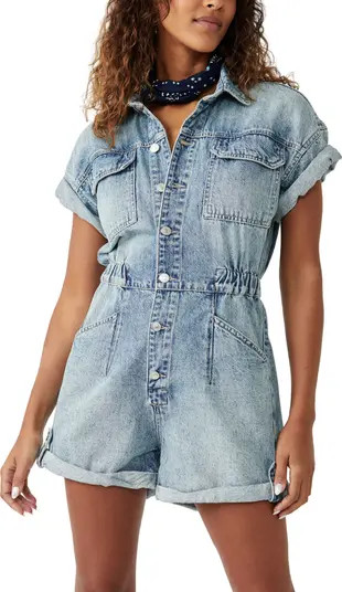 Marci Cotton Denim Romper | Nordstrom