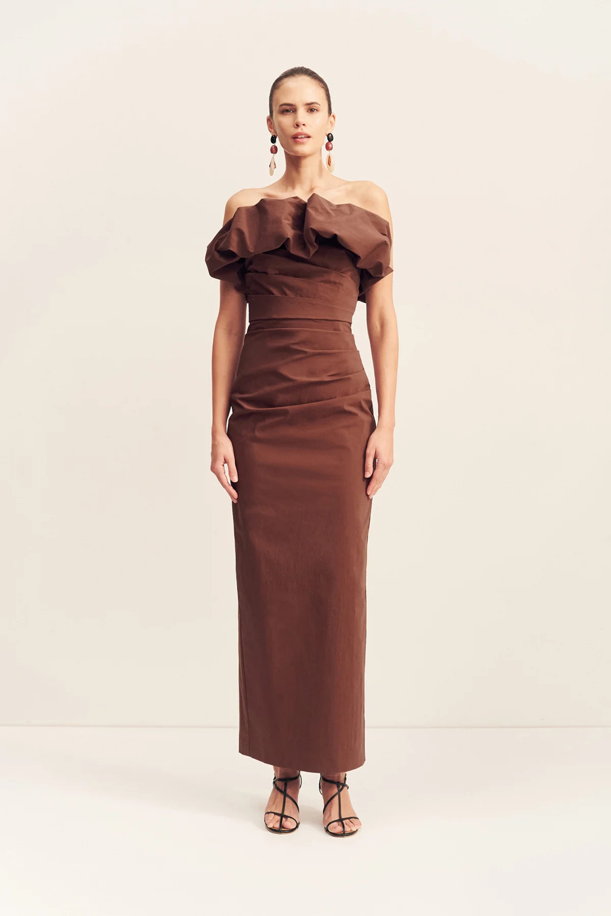 Campbell Strapless Bubble Maxi Dress | Espresso | Dresses | Shona Joy | Shona Joy
