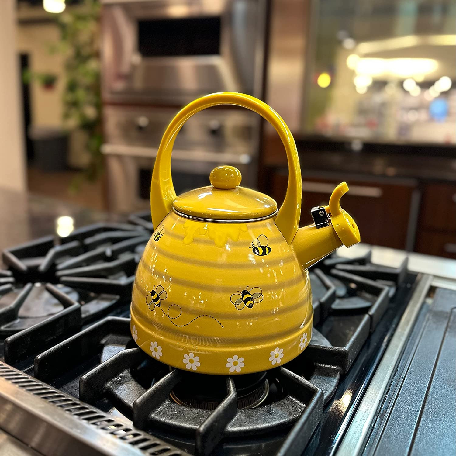 Enamel on Steel Whistling Tea Kettle Stovetop Teakettle  Hive 2.4 Quart | Walmart (US)