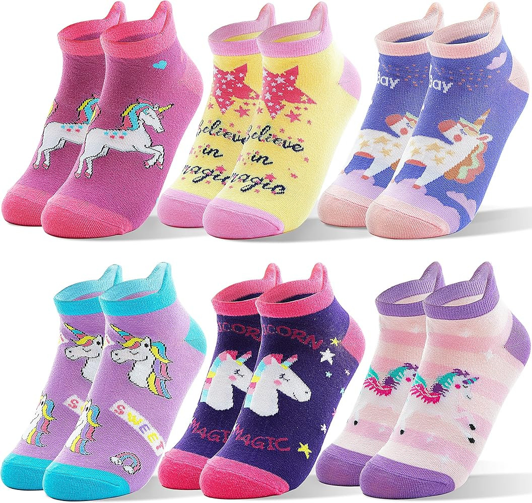 ANTSANG Kids Girls Toddler Unicorn Ankle Socks Cute Silly Cartoon No Show Funny Novelty Fashion C... | Amazon (US)