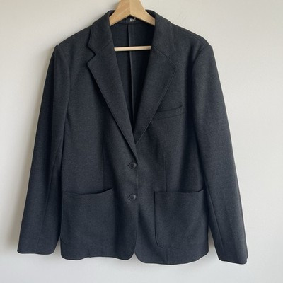 Uniqlo C Inspirational Brushed Jersey Jacket Sz Large Dark Gray Blazer | eBay US