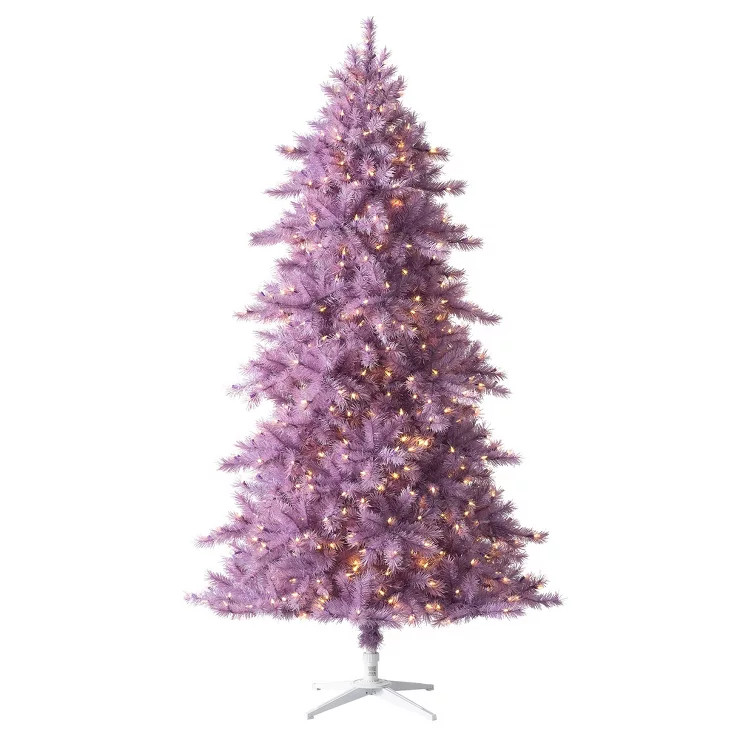 Treetopia Lively Lavender 7 Foot Artificial Prelit Full Bodied Christmas Tree Holiday Decoration ... | Target