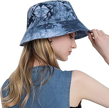 Bucket Hat for Women Cotton Summer Beach Sun Hat Hiking Outdoor Travel Hats Cap for Girls Teens Mult | Amazon (US)