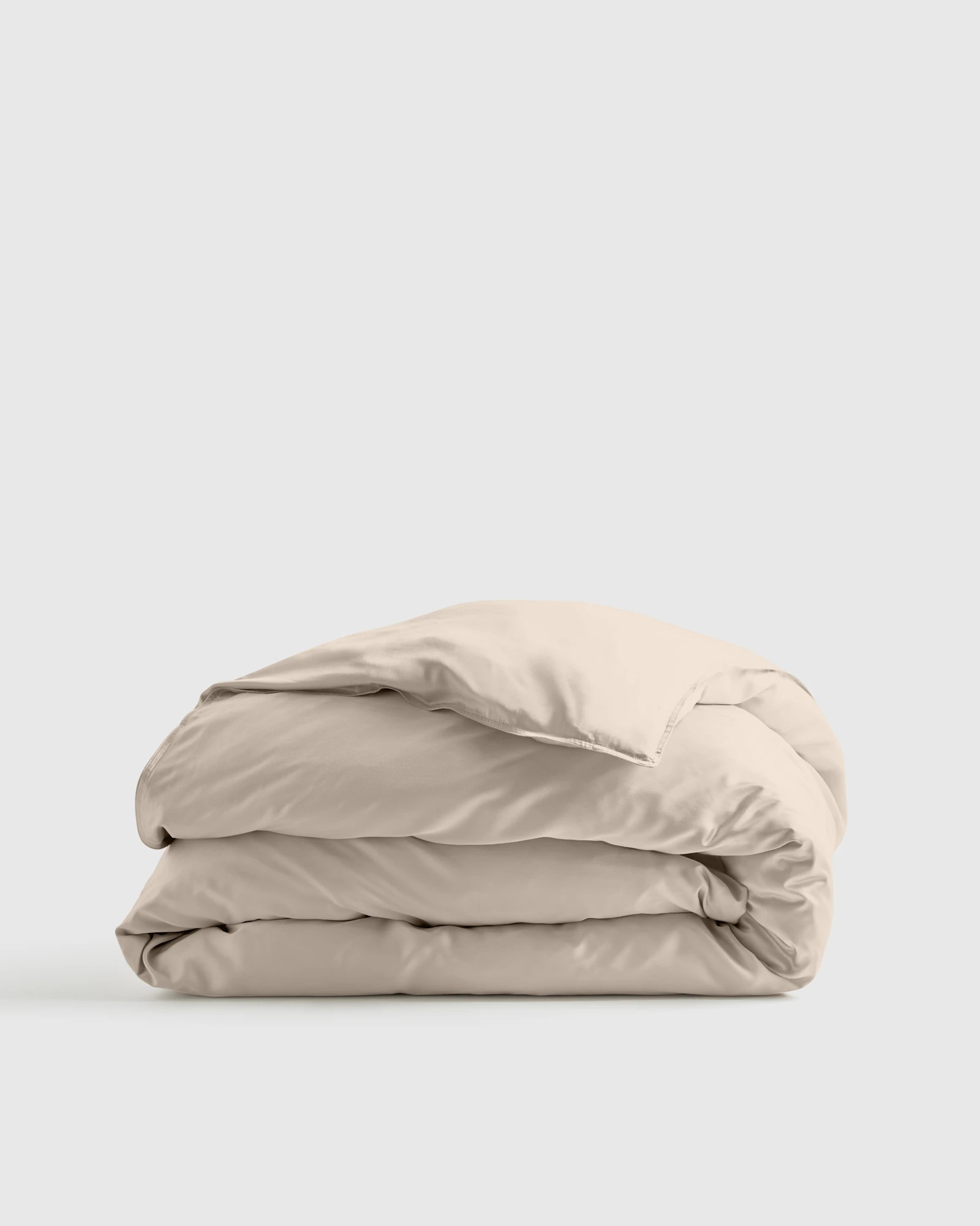 Quince | European Linen Contrast Flange Duvet Cover Set in Aloe/Sand, Size Full/Queen | Quince