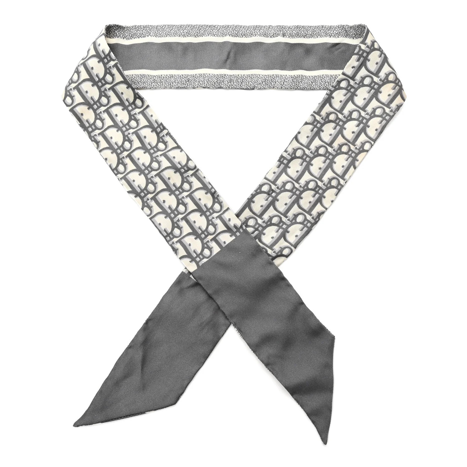 Silk Oblique Mitzah Scarf Grey | FASHIONPHILE (US)