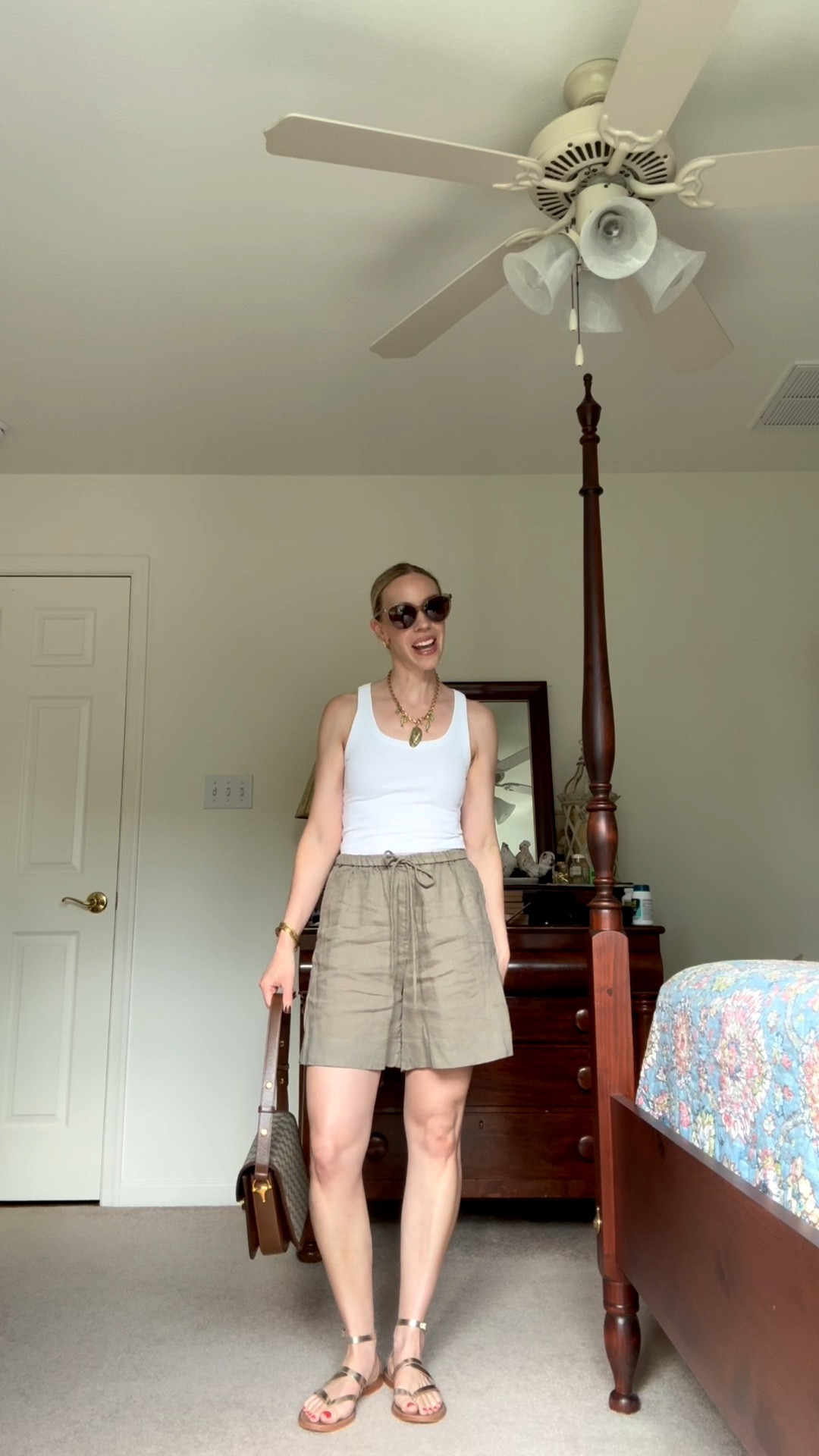 Casual summer outfit with @Zara white tank, linen shorts, fish necklace, Gucci bag

#LTKdayinmylife #LTKootd #LTKgrwm