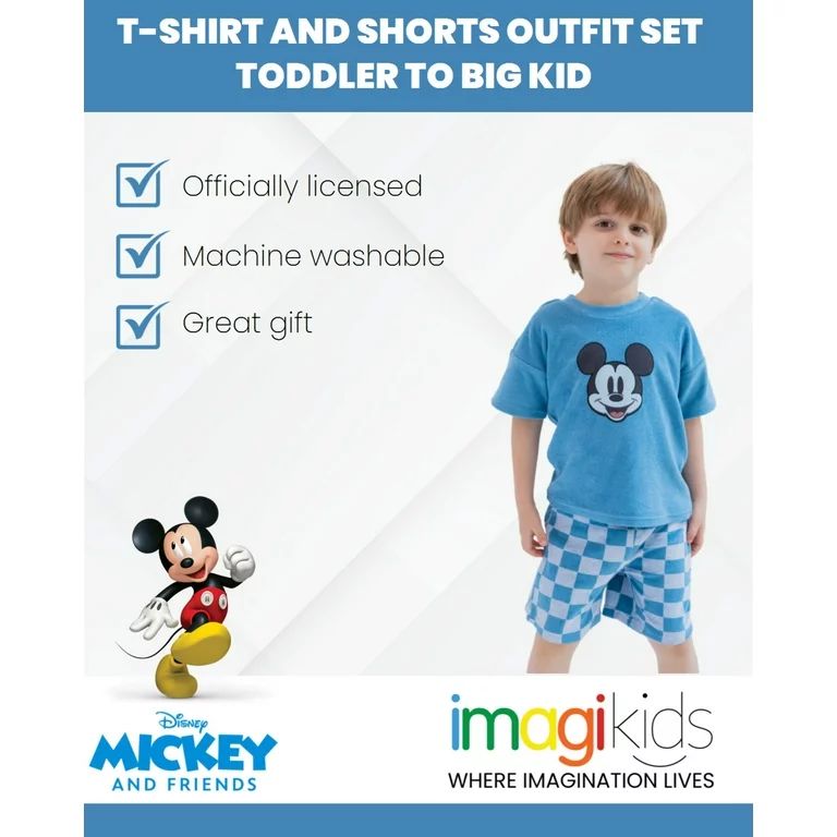 Disney Mickey Mouse Toddler Boys T-Shirt and Shorts Outfit Set Toddler to Big Kid | Walmart (US)