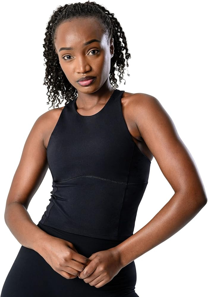 Kamo Fitness Ellyn Tank Top Crop Sports Bra for Women Soft Padded Built-in Bra Longline Yoga Runn... | Amazon (US)