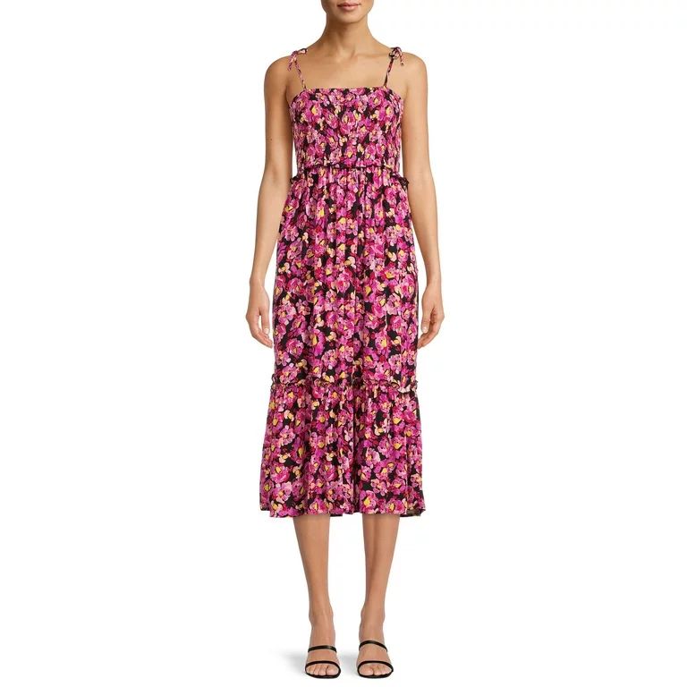 Time and Tru Women's Flutter Sleeve Knit Maxi Dress | Walmart (US)