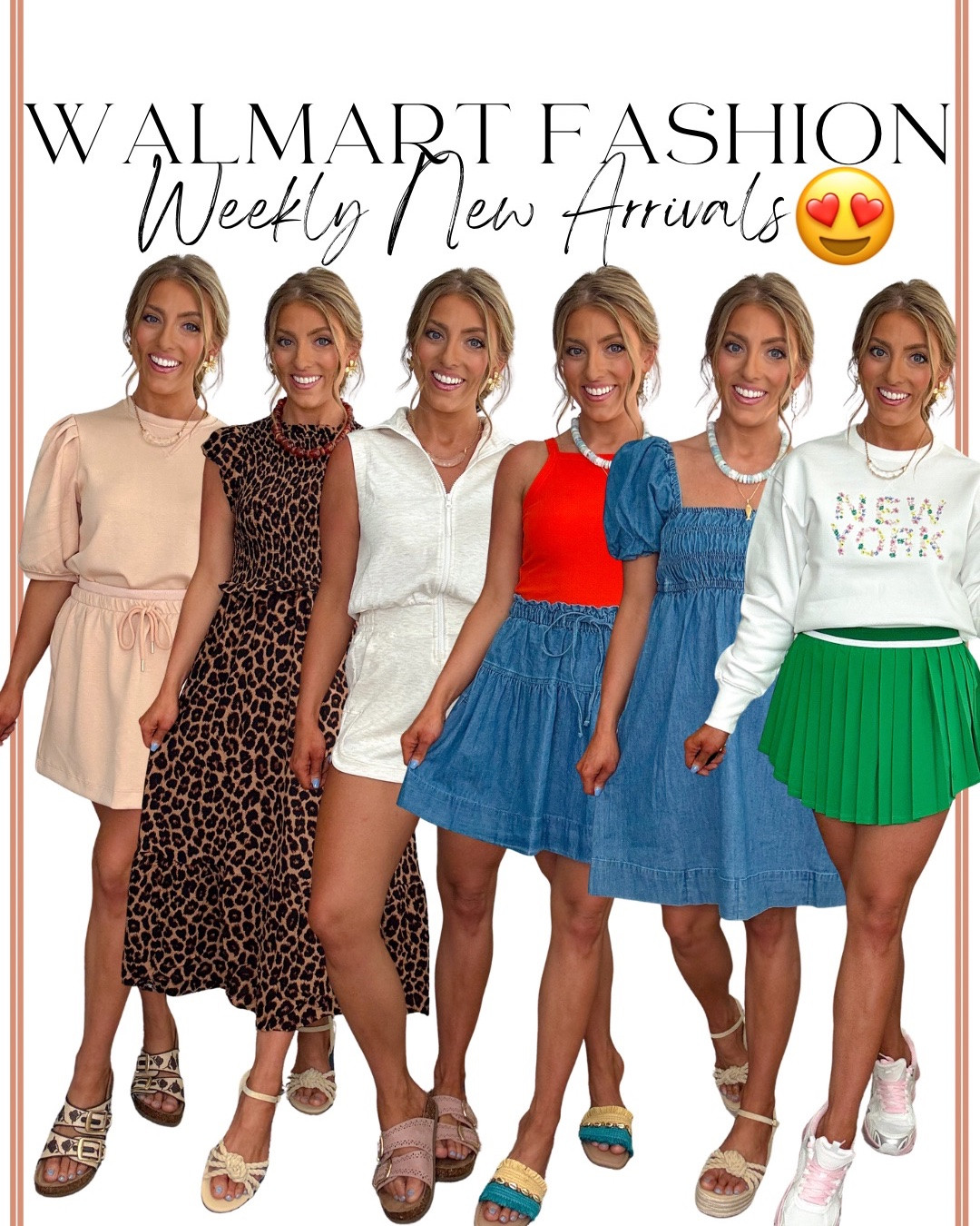 Walmart new arrivals this week are NEXT LEVEL 😍👏 So many pieces giving high-end boutique vibes without the high-end price tag!! From easy summer dresses and lightweight matching sets to the cutest graphic sweaters, leopard prints, denim details, comfy shorts and statement sandals… Walmart is seriously winning right now. ✨

I found so many versatile pieces that are perfect for summer vacations, beach trips, everyday mom style, brunch dates, errands, casual dinners and everything in between 🤍 The quality on these new arrivals is SO good and so many of these look way more expensive than they are!

This week’s favorites:
❤️ the red flowy dresses
🌸 the colorful floral midi dress
🐆 the leopard midi moment
👟 the sporty skirt + sweatshirt combo
👖 the lightweight denim styles
☀️ all the comfy summer sandals

Everything runs mostly true to size and so many of these pieces are under $35 🙌 Walmart fashion has truly become my go-to for affordable summer outfits that still look elevated and put together!

#walmartfashion #walmartfinds #walmartstyle #walmartnewarrivals #summeroutfits #affordablefashion #everydaystyle #momstyle #summerfashion #ootd #casualstyle #vacayoutfits #walmartoutfits #budgetfriendlyfashion #fashionfinds #summerstyle #mididress #matchingset #graphictee #sandals #affordableoutfits #walmarthaul #easyoutfits #wearablefashion

#LTKootd #LTKPetite