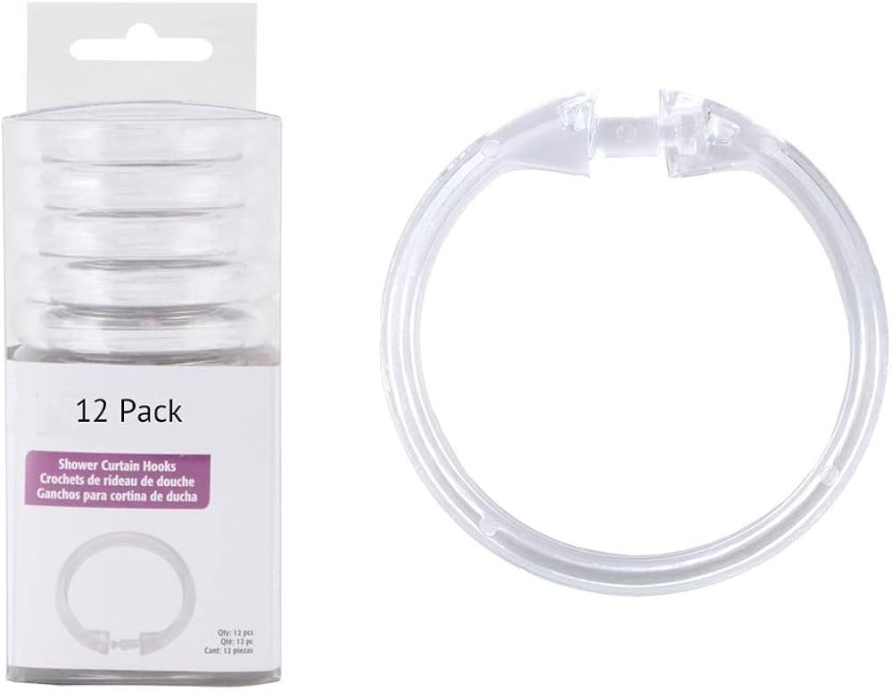 Rocky Mountain Goods Simple Spaces Clear Plastic Curtain Rings - 12 Pack - Click securely in Plac... | Amazon (US)