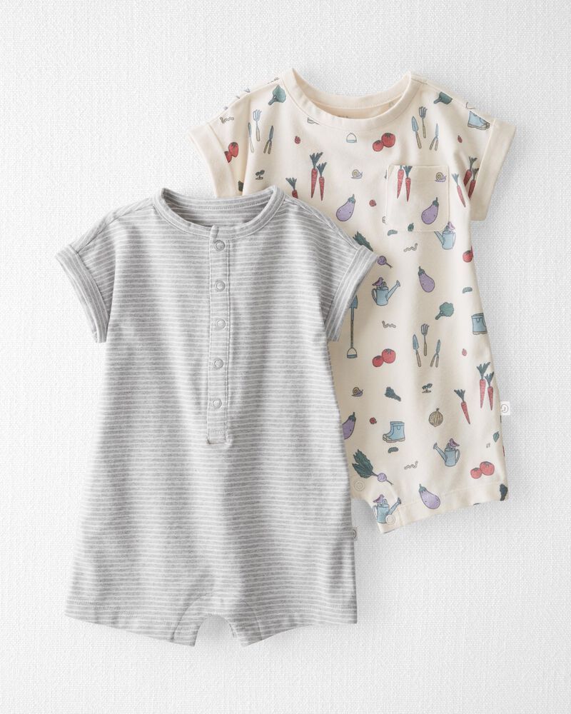 Baby 2-Pack Organic Cotton Rompers | Carter's