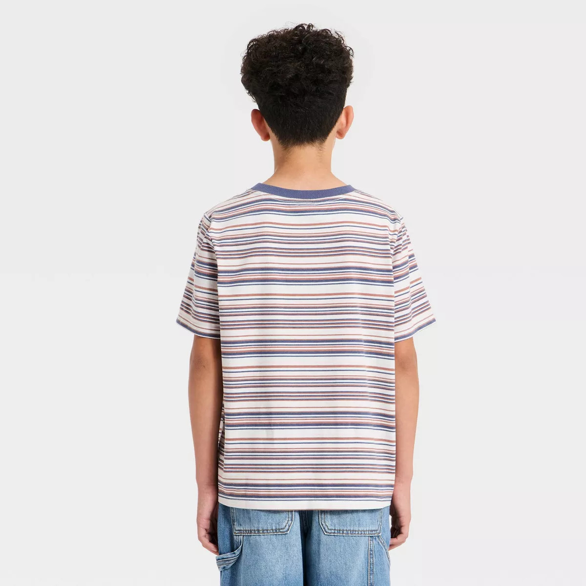 Boys' Short Sleeve Striped T-Shirt - art class™ Gray S | Target