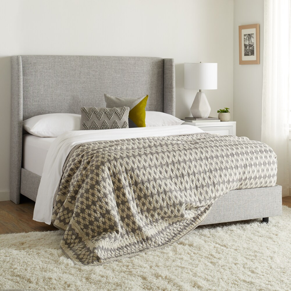 Skyline Furniture Wingback Bed in Zuma Pumice (California King) | Bed Bath & Beyond