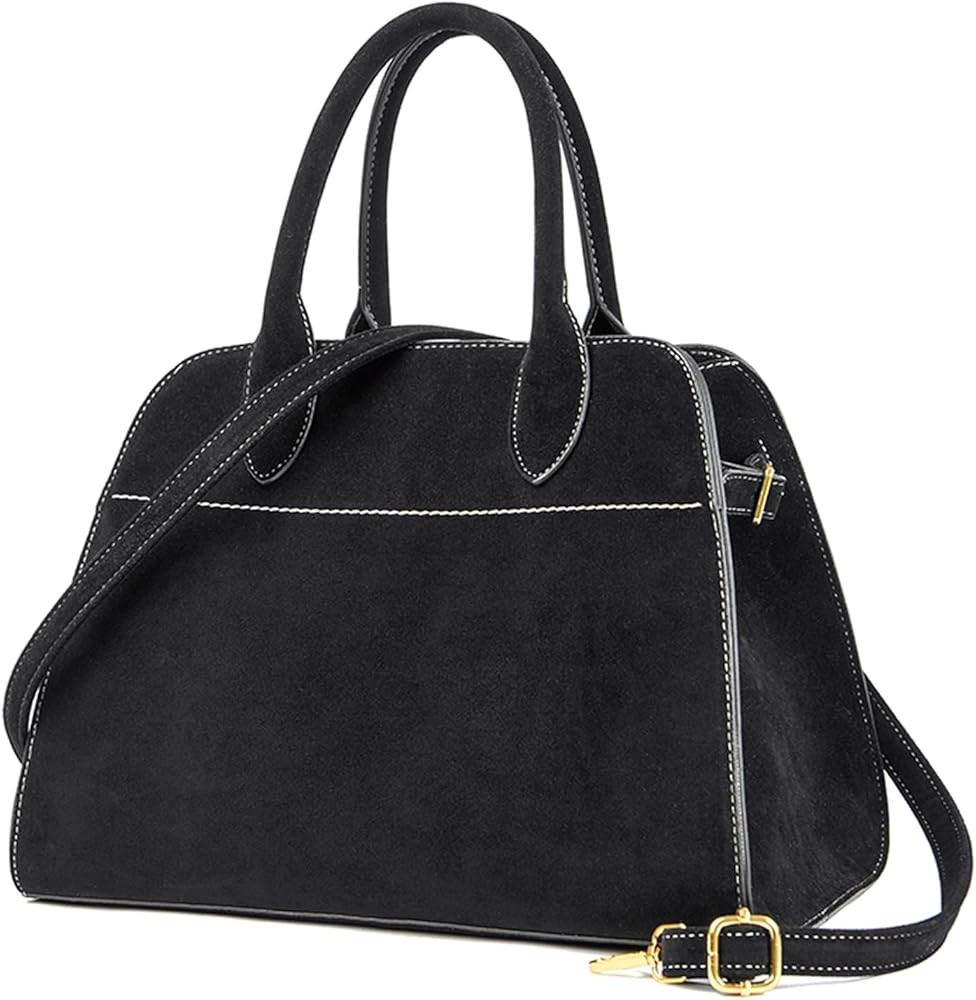 Travistar Suede Tote Bag for Women Faux Leather Suede Purse Retro Top Handle Handbag Crossbody Sh... | Amazon (US)