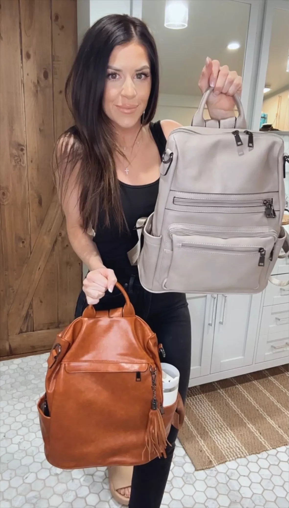 Telena Womens Backpack Purse Vegan Leather Large Travel Backpack College  Shoulder Bag with Tassel
