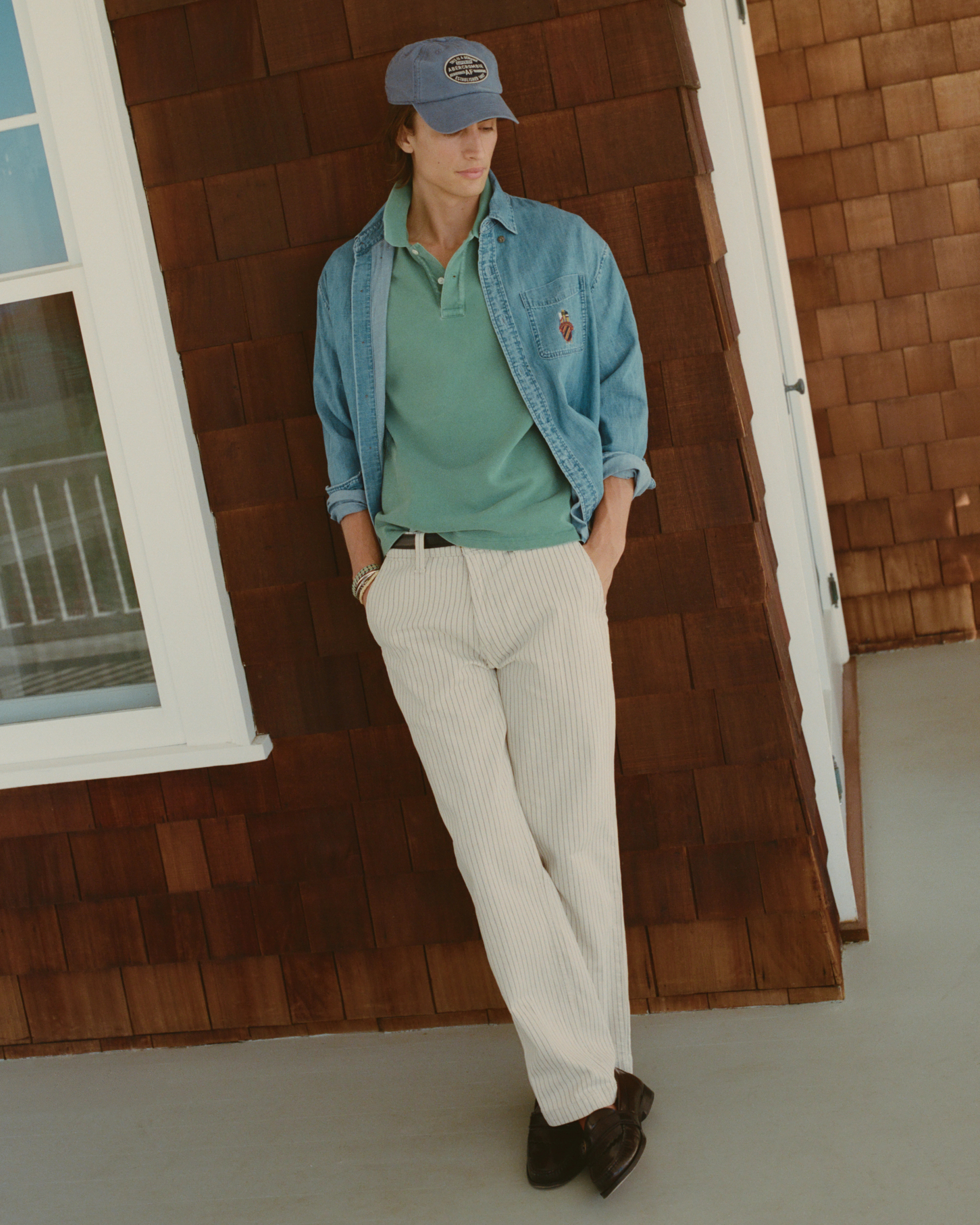 Linen-Blend Relaxed Straight Trouser Jean | Abercrombie & Fitch (US)