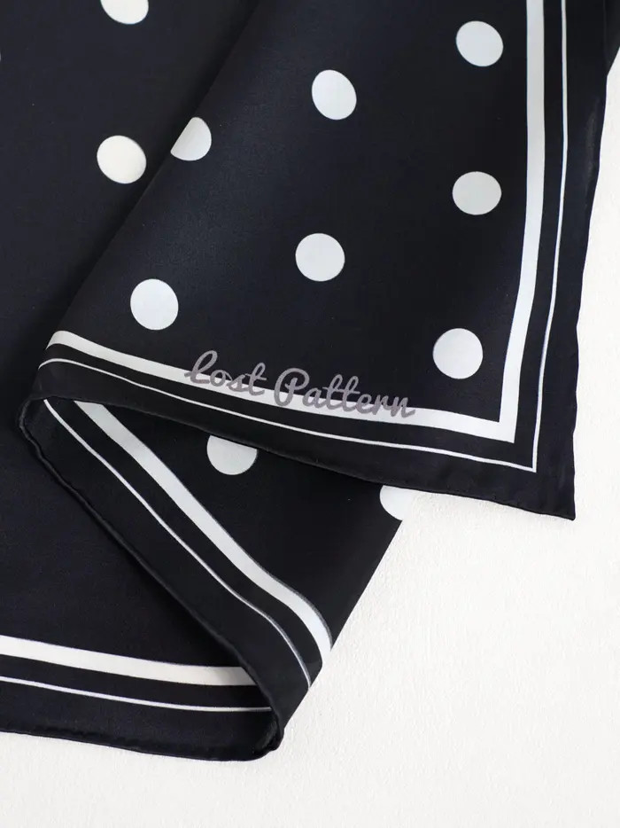 "Retro Polka" Silk Bandana Scarf | Nordstrom