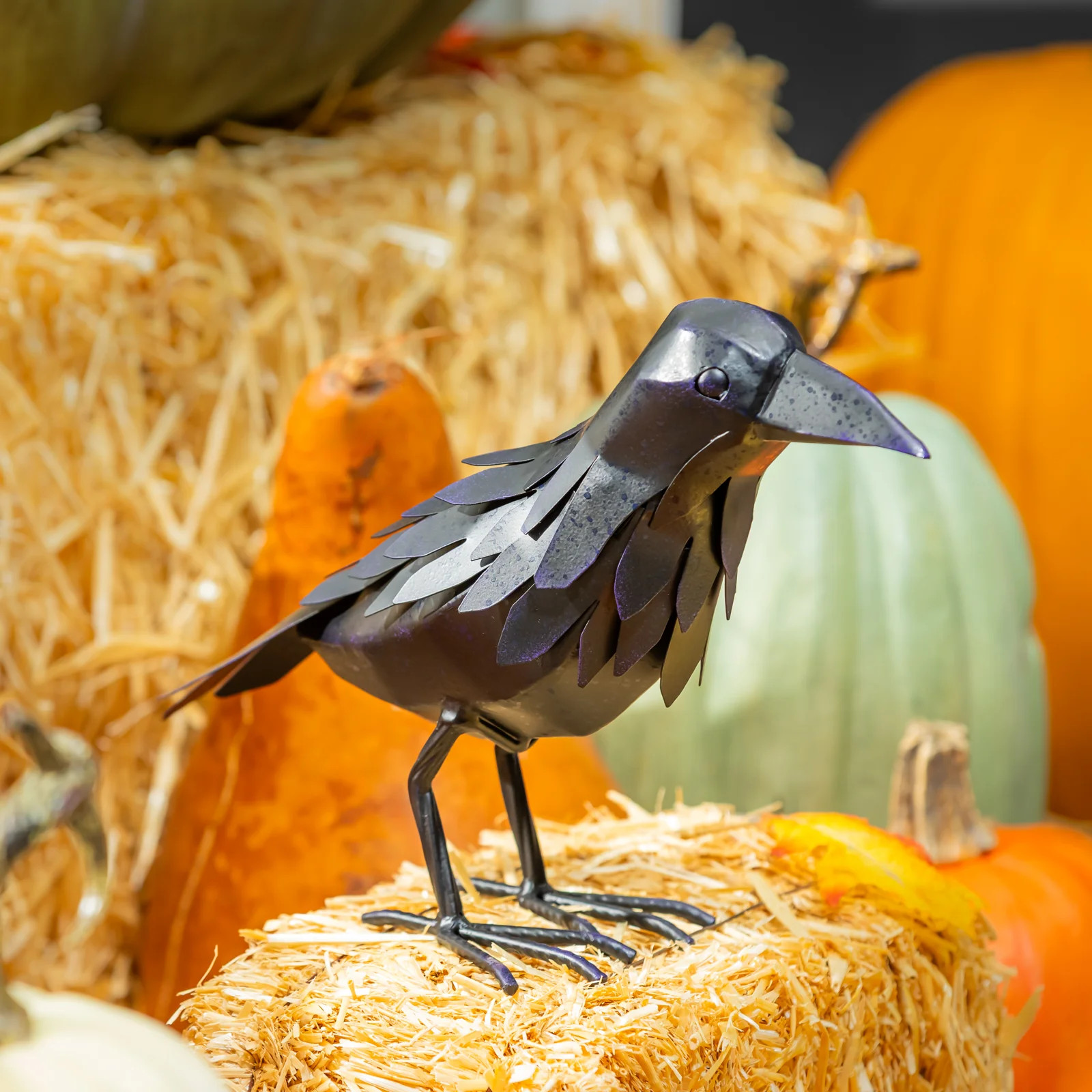 Halloween Crow Metal Garden Statue | Birch Lane