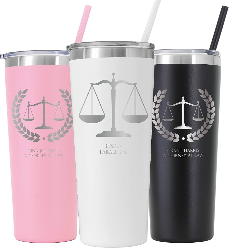 AVITO 22 oz Personalized Lawyer Gift, Laser Engraved Tumbler for Attorney at Law, Future Lawyer, ... | Amazon (US)