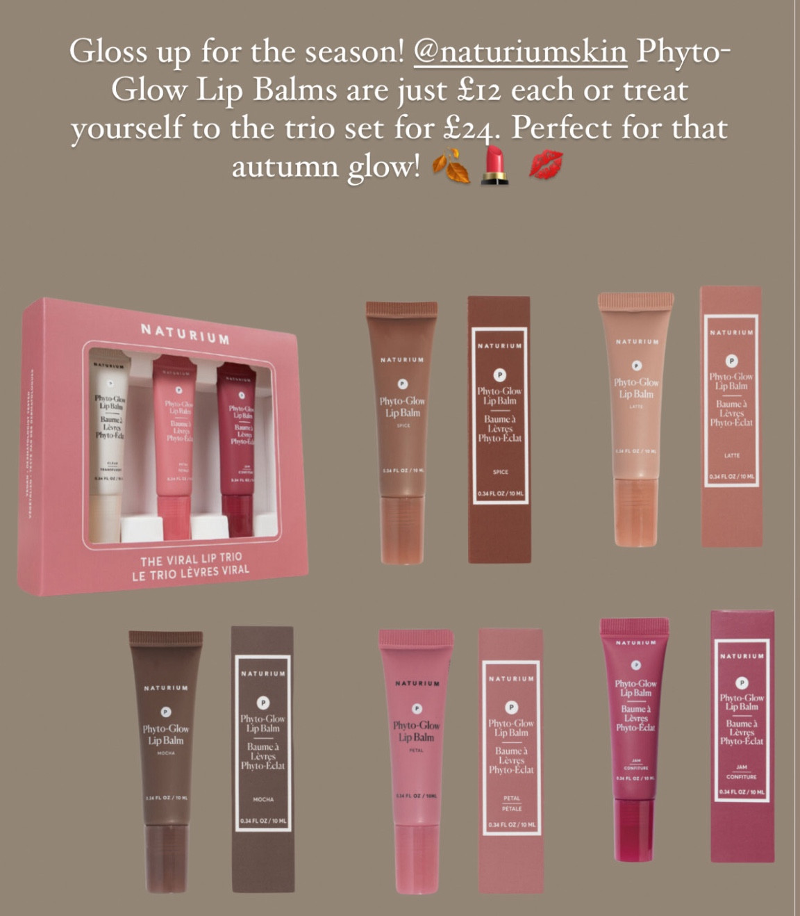 Gloss up for the season! Naturium Phyto-Glow Lip Balms are just £12 each or treat yourself to the trio set for £24. Perfect for that autumn glow! 🍂💄 💋

#LTKautumn #LTKeurope #LTKbeauty