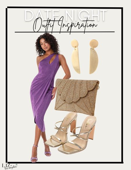 This date night outfit with the perfect purple dress is amazing for a special occasion outfit or a wedding guest outfit.  These outfits are perfect for any reason to get dressed up and go out outfits 

#LTKFind #LTKstyletip #LTKSeasonal