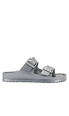 BIRKENSTOCK Arizona Eva Sandal in Metallic Silver from Revolve.com | Revolve Clothing (Global)
