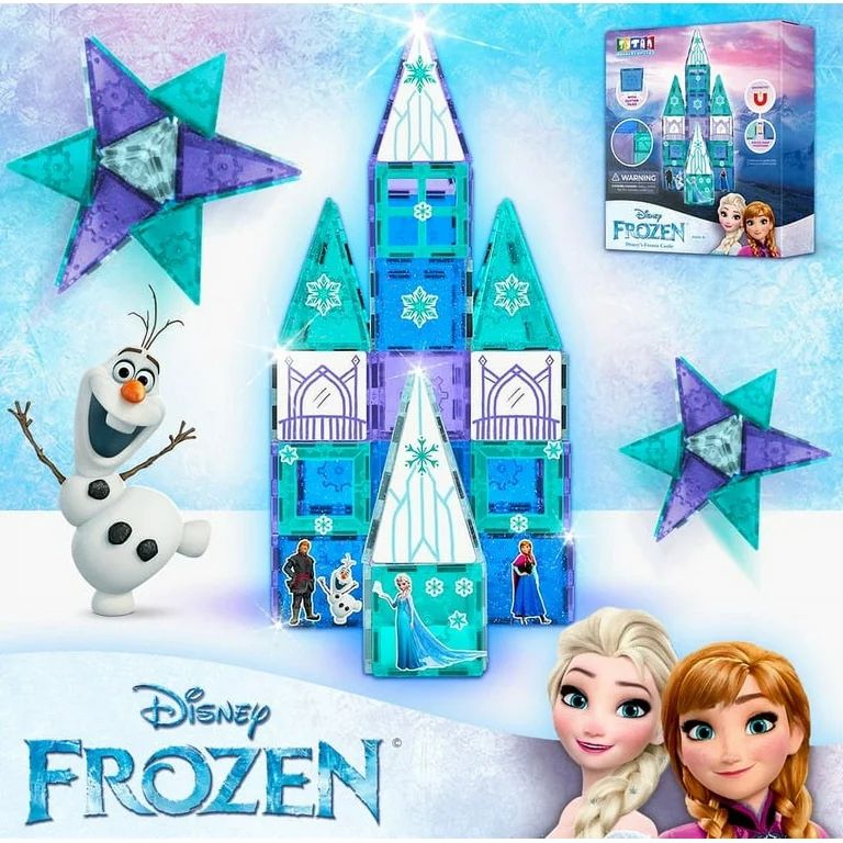 Disney Frozen Castle Magnetic Tiles Building Set by Tytan Toys, +50 Pieces, Children Ages 3+ | Walmart (US)